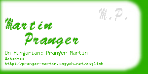 martin pranger business card